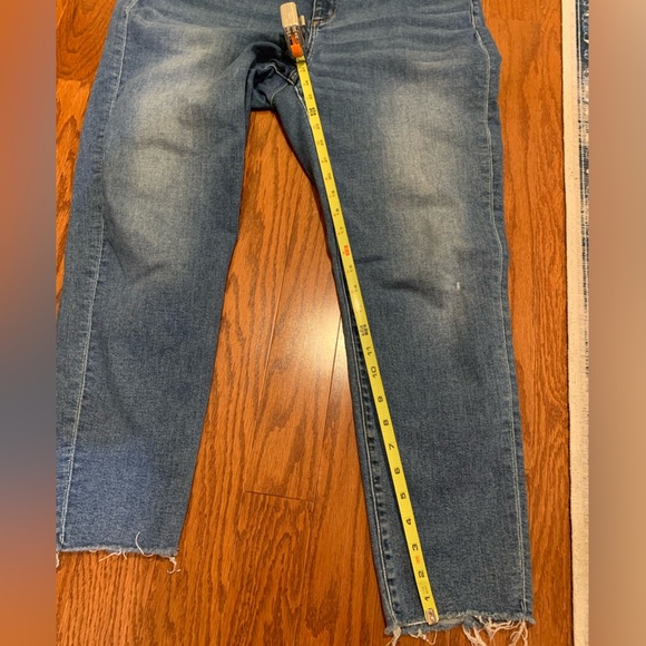 Loft Jeans High Waist Skinny Blue High Rise Raw Hem Women’s Size 16 - Picture 6 of 6
